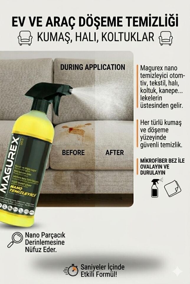 1 ALANA 1 BEDAVA  MAGUREX  NANO GENEL TEMİZLEYİCİ 2X 800 ML