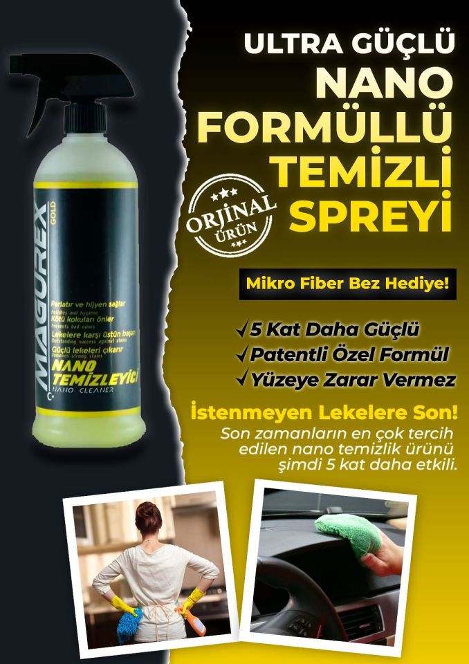 1 ALANA 1 BEDAVA  MAGUREX  NANO GENEL TEMİZLEYİCİ 2X 800 ML