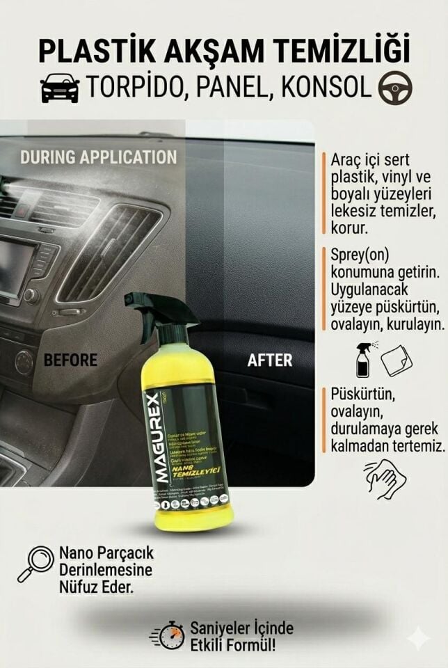 (Kampanya) 3 Şişe 800 ml Nano Temizleyici
