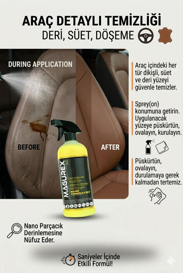 5 Şişe 800 ml Nano Temizleyici