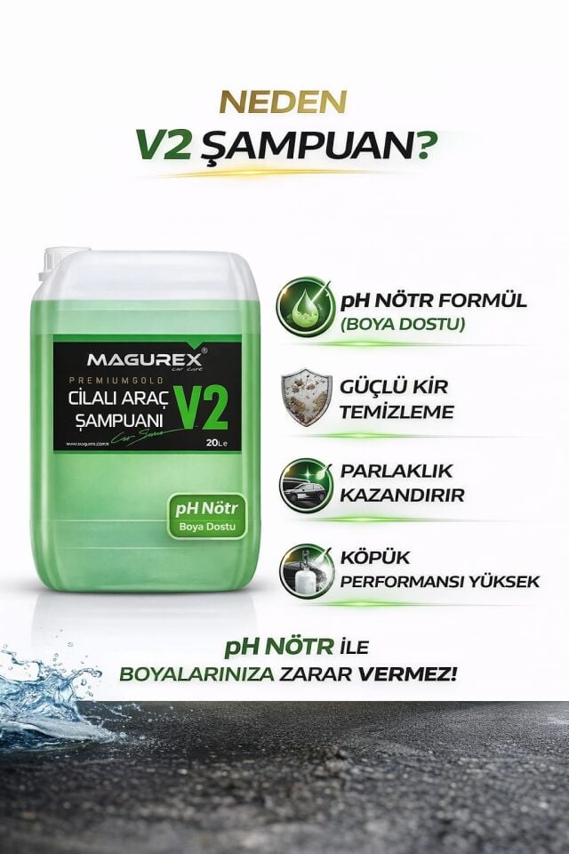V2 ARAÇ ŞAMPUANI 20 L PH NÖTR 1/60 KONSANTRE