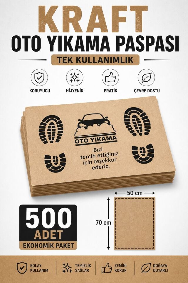 Kraft Oto Yıkama Paspası Paket