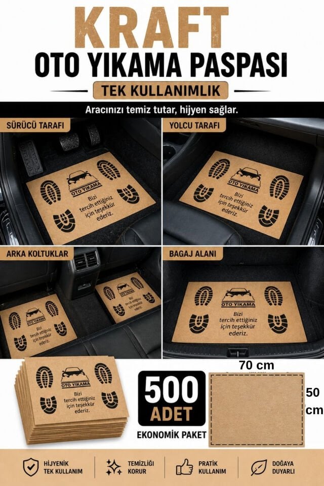 Kraft Oto Yıkama Paspası Paket