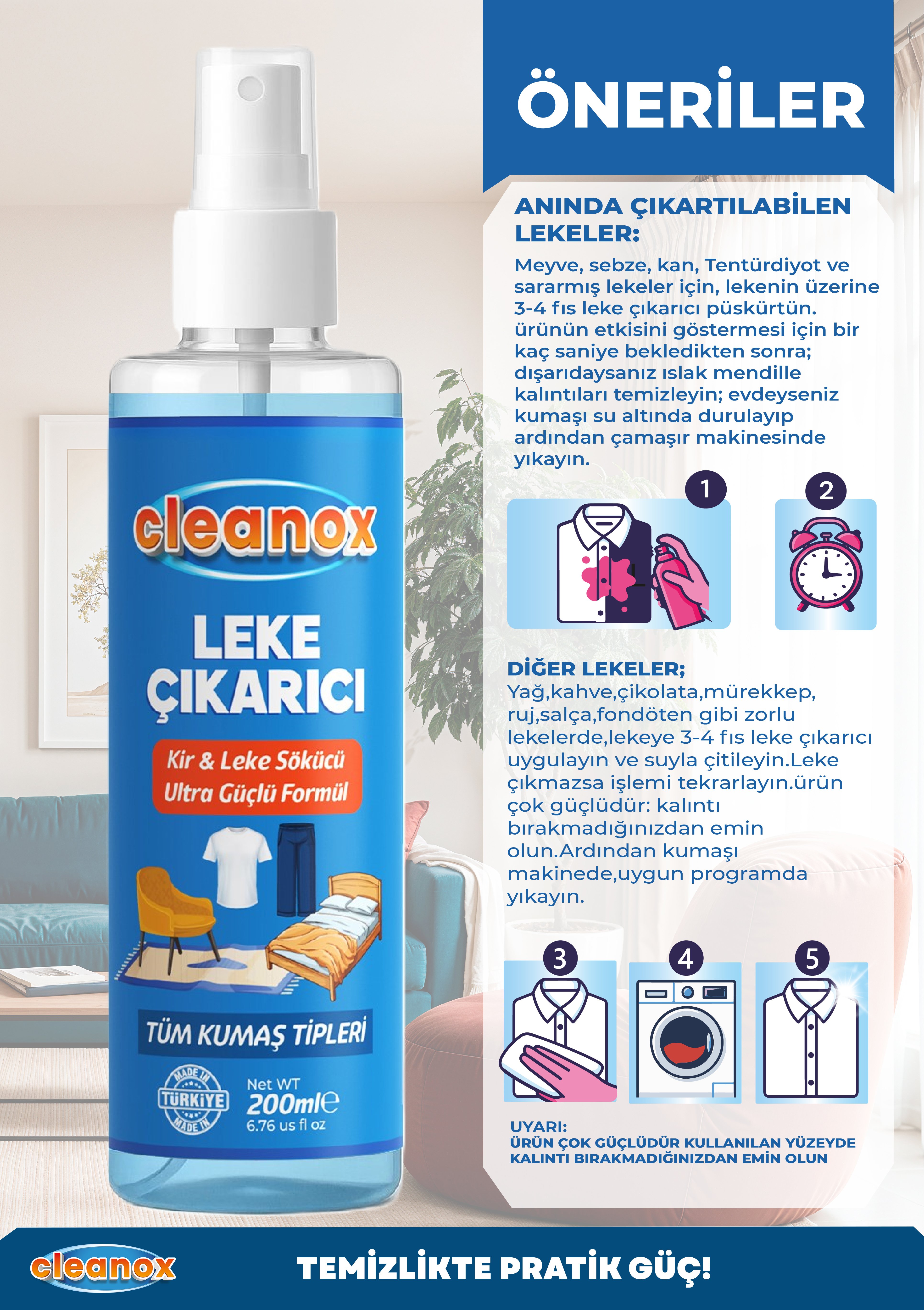 CLEANOX LEKE ÇIKARICI SPREY 200 ML