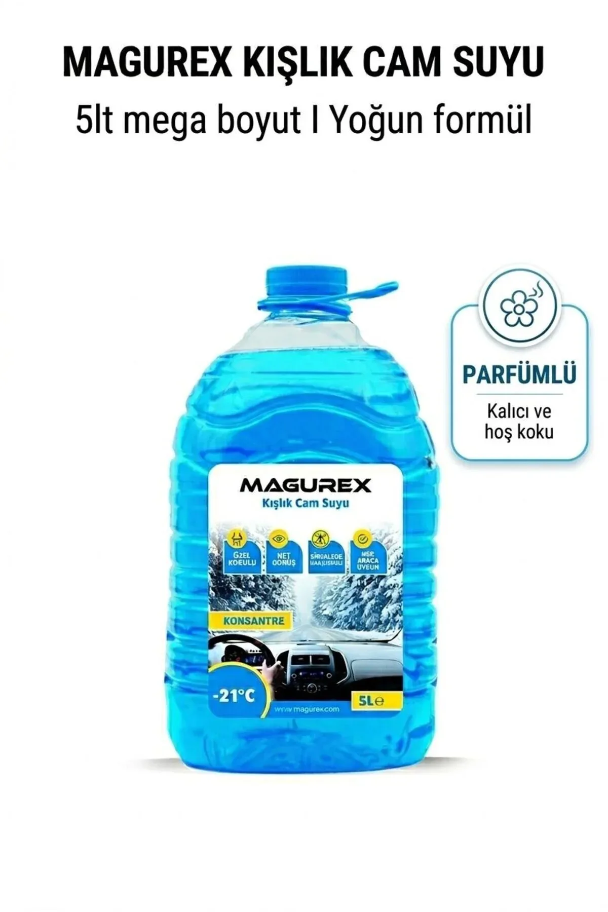 Kışlık Cam Suyu -21°C Antifrizli Kışlık Cam Suyu 5 L